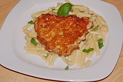 Piccata von der Pute mit Makkaroni in wei&szlig;em Tomatenrahm 1