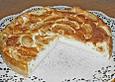 Apfel - Quark - Kuchen mit Zucker und Zimt