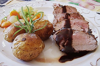 Lammh&uuml;fte gebraten mit Gem&uuml;seperlen in einer Lamm - Rotwein - Reduktion 5