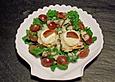 Trauben - Rucola Salat mit &uuml;berbackenem Ziegenk&auml;sebaguette