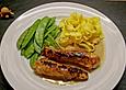 Kaninchenr&uuml;ckenfilets mit Wei&szlig;wein - Sahne - Sauce