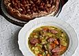 Gr&uuml;ne Bohnensuppe mit Zwetschgenkuchen