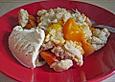 Beschwipstes Aprikosen - Crumble mit Marzipan