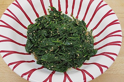 Spinatsalat mit Sesamdressing 4