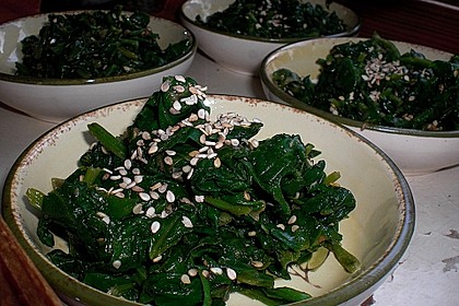 Spinatsalat mit Sesamdressing 6