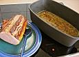 Kasseler mit &Auml;pfeln, Rosinen und Schalotten in Niedertemperatur - Zubereitung