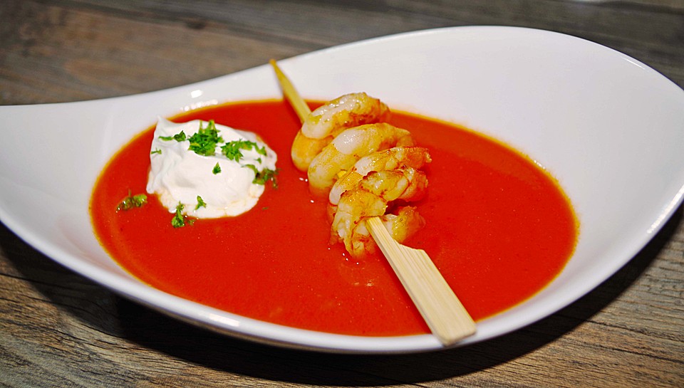 Tomaten - Kokos - Suppe mit Garnelen (Rezept mit Bild) | Chefkoch.de