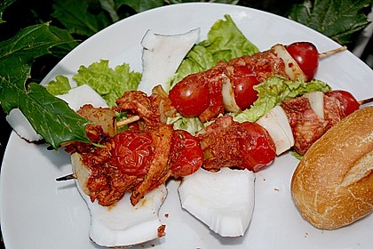H&auml;hnchen - Tomaten - Zwiebel - Spie&szlig;e 1
