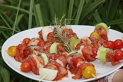 H&auml;hnchen - Tomaten - Zwiebel - Spie&szlig;e 4