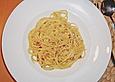 Spaghetti mit Schinken - Sahne - So&szlig;e