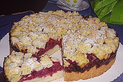 Kirsch - Himbeerkuchen mit Kokosstreusel 13