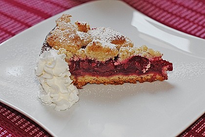 Kirsch - Himbeerkuchen mit Kokosstreusel 26