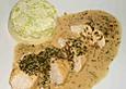 Zitronenhuhn mit Lauchflan