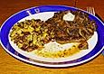 Steak mit frischen Champignons