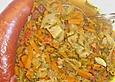 Wirsingsuppe pikant, mit Mettw&uuml;rstchen