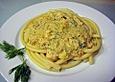 Lachsspaghetti in Pfirsich - Sahne - Sauce