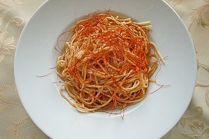 Spaghetti mit Knoblauch, Öl und Pfefferschote 2