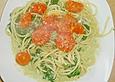 Spaghetti mit Spinat - Frischk&auml;seso&szlig;e und gebratenen Tomaten