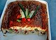 Feiner Spargelauflauf mit Kochschinken und Paprika