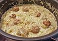 Bratwurstb&auml;llchen in Lauch - Bechamel - Gem&uuml;se