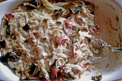 Nudelauflauf mit Auberginen und Paprika 1