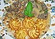 Strau&szlig;engeschnetzeltes mit Champignons & Mandeln in Cognac - Sahneso&szlig;e