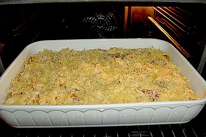 Gratinierte Bandnudeln  mit Hackfleisch, Blattspinat und Tomaten 1