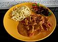 Schweinegeschnetzeltes mit Paprika - Tomatenso&szlig;e