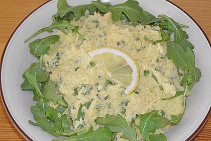 Cremige Polenta mit Zitrone und Rucola 3