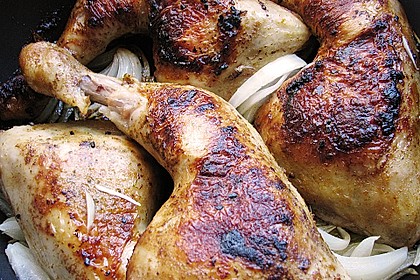 Bunte Hähnchenschenkel - Pfanne mit Reis 1