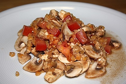 Roter Linsensalat mit Champignons 2