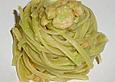 Spaghetti mit Avocado und Garnelen