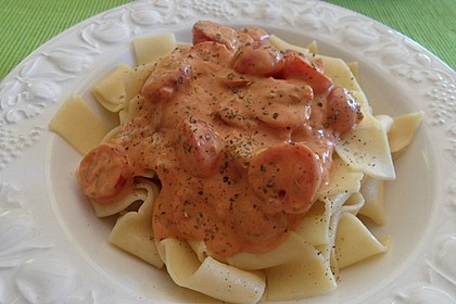 Nudeln mit marinierten Cherrytomaten und Frischkäse 20