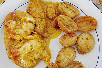 Überbackenes Schweinefilet mit Apfelscheiben