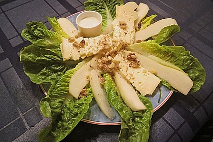K&auml;se - Salat mit Birnen und Haseln&uuml;ssen 2