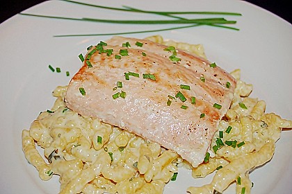 Nudeln mit Gorgonzola - Lachs - Wei&szlig;wein - Sauce 2