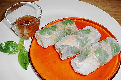 Vietnamesische Sommerrollen im Thai Style - Gl&uuml;cksrollen