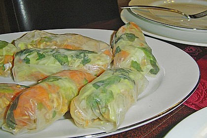 Vietnamesische Sommerrollen im Thai Style - Gl&uuml;cksrollen 3
