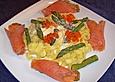 Tagliatelle mit gr&uuml;nem Spargel und ger&auml;uchertem Lachs