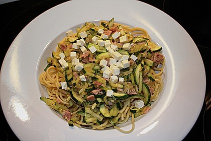 Zucchini - Schinken - Nudeln 4