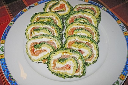 Lachsrolle mit Spinat 11