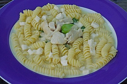 Basilikum - Sauce mit H&auml;hnchen und Mozzarella 1