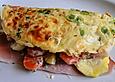 Sommerpfannkuchen mit Zucchini - Knoblauch - Frischk&auml;se - F&uuml;llung
