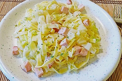 Nudel - Kasseler - Pfanne mit Wirsing
