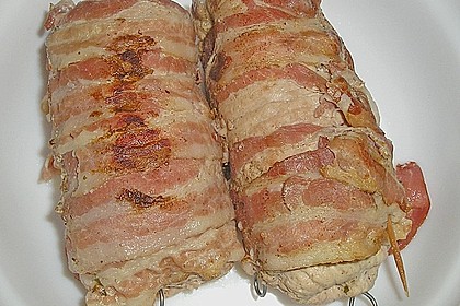 Schweineroulade mit Pilz - K&auml;sef&uuml;llung und Baconh&uuml;lle 2