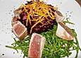Rotkohlsalat mit Thunfisch und Seealgen