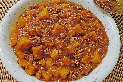 K&uuml;rbis - Hackfleischpfanne mit orientalischem Einschlag 1