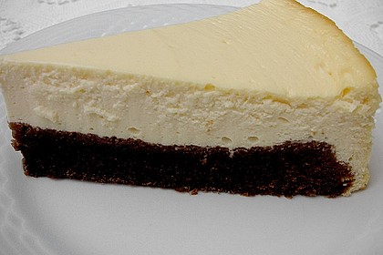 Käsekuchen mit Brownie Boden