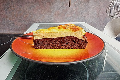 Käsekuchen mit Brownie Boden 42