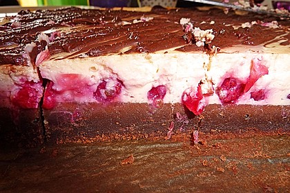 Käsekuchen mit Brownie Boden 57